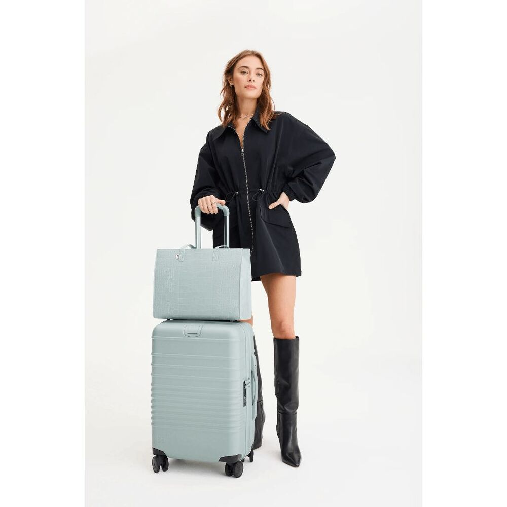 NWT BEIS Work Tote - Slate Blue/Gray - Embossed Faux Leather - Picture 6 of 7